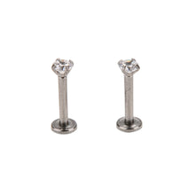 Labret Ring 16G surgical Stainless Steel Clear Crystal internally thread Lip Ring Piercing Star Labret Rings 2PCS J4U66