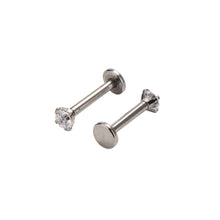 Labret Ring 16G surgical Stainless Steel Clear Crystal internally thread Lip Ring Piercing Star Labret Rings 2PCS J4U66