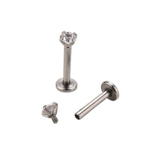 Labret Ring 16G surgical Stainless Steel Clear Crystal internally thread Lip Ring Piercing Star Labret Rings 2PCS J4U66