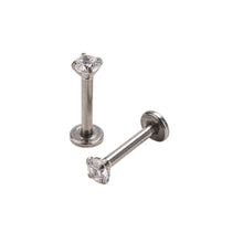 Labret Ring 16G surgical Stainless Steel Clear Crystal internally thread Lip Ring Piercing Star Labret Rings 2PCS J4U66