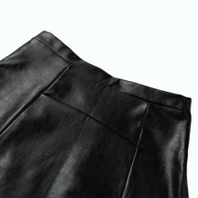 ladies black pu skirt sexy women mini skirt pu leather ruffled hem zippercasual elegant slim wrap skirt saia de couro J4U66