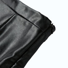 ladies black pu skirt sexy women mini skirt pu leather ruffled hem zippercasual elegant slim wrap skirt saia de couro J4U66
