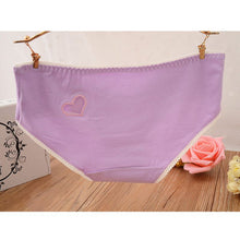 Ladies Cute Heart Shaped Panties Lovely Sexy Hollow Out Pink Underwear Women Low Waist Panties Cotton Briefs PY3 J4U66