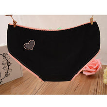 Ladies Cute Heart Shaped Panties Lovely Sexy Hollow Out Pink Underwear Women Low Waist Panties Cotton Briefs PY3 J4U66