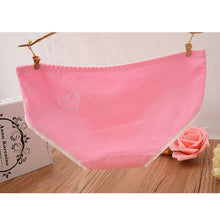 Ladies Cute Heart Shaped Panties Lovely Sexy Hollow Out Pink Underwear Women Low Waist Panties Cotton Briefs PY3 J4U66
