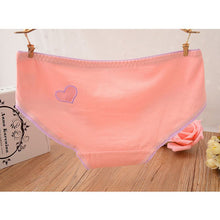 Ladies Cute Heart Shaped Panties Lovely Sexy Hollow Out Pink Underwear Women Low Waist Panties Cotton Briefs PY3 J4U66