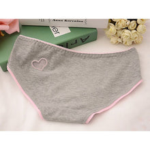 Ladies Cute Heart Shaped Panties Lovely Sexy Hollow Out Pink Underwear Women Low Waist Panties Cotton Briefs PY3 J4U66