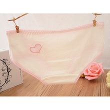 Ladies Cute Heart Shaped Panties Lovely Sexy Hollow Out Pink Underwear Women Low Waist Panties Cotton Briefs PY3 J4U66