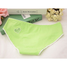 Ladies Cute Heart Shaped Panties Lovely Sexy Hollow Out Pink Underwear Women Low Waist Panties Cotton Briefs PY3 J4U66