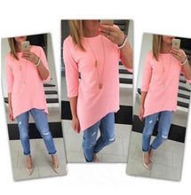 Ladies Beach Casual TunicsWomen's Shirt 3/4 Sleeve Long Tops Women Cloth J4U66