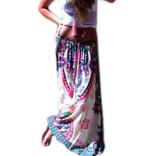 Lady Floral Print Maxi Elastic Waist Long Skirt Long Pleated Maxi Dress S-XL Women P16 J4U66