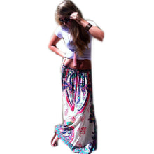 Lady Floral Print Maxi Elastic Waist Long Skirt Long Pleated Maxi Dress S-XL Women P16 J4U66