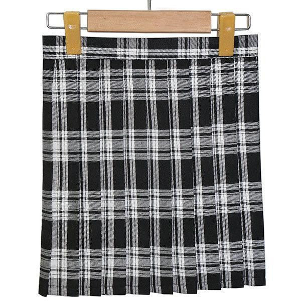 lady girls plaid pleated mini skirt uniform cosplay japanese school skirts J4U66