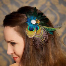 Lady Rhinestones Peacock Feather Bridal Weddings Hair Clip Pin Hairpin  J4U66