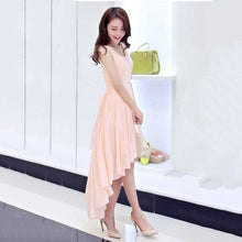 Large Size Women Clothing Casual Beach Dress Irregular Solid Long Party Maxi Dresses J4U66