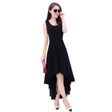 Large Size Women Clothing Casual Beach Dress Irregular Solid Long Party Maxi Dresses J4U66