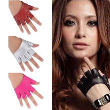 latest womens pu leather soft gloves half finger short gloves dancing gloves J4U66