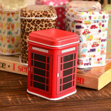 Leapard Telephone Style Kitchen Tea Candy Coin Storage Tin Box Metal Storage Box Organizer Jewelry Case  J4U66