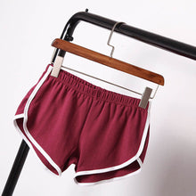 Leisure Women Cotton Sports Shorts Contrast Binding Side Split Elastic Waist Loose Casual Shorts Yo-Ga Short J4U66