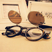 Leopard Double Sun Glasses for Mens Flip Punk Sunglasseetal Frame Spectacles Eyewear Goggles Unisex J4U66