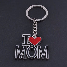 Letter I LOVE MOM keychains metal key rings lovely mother's day gift souvenir key chain personlized heart key holder J4U66