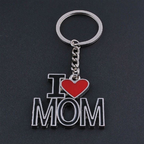Letter I LOVE MOM keychains metal key rings lovely mother's day gift souvenir key chain personlized heart key holder J4U66