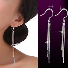 Long Dangle Earings For Women Lady Girl Jewelry Hotsale Chic Silver Three-Wire Tassel Hook Earring J4U66