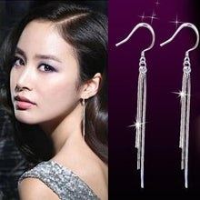 Long Dangle Earings For Women Lady Girl Jewelry Hotsale Chic Silver Three-Wire Tassel Hook Earring J4U66