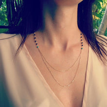 Long Layer Chain Lady Necklace Bohemian Beaded Plated Golden Necklace for Women Charming Women Double Layer Necklace J4U66