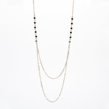 Long Layer Chain Lady Necklace Bohemian Beaded Plated Golden Necklace for Women Charming Women Double Layer Necklace J4U66