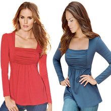 Long Sleeve Women Ladies Blouse Cotton Blend Sexy Casual Shirt Plus Size Women Loose Tops Blusas blouse Pure Color Shirt Top J4U66