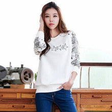 Long Sleeve Women Sweatshirt Pullover Warm Tops Outwear White Blouse J4U66