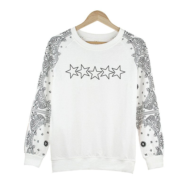 Long Sleeve Women Sweatshirt Pullover Warm Tops Outwear White Blouse J4U66