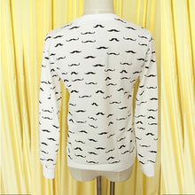 Loose Pullovers Hoody Women Long Sleeve O-Neck Mustache Print Cotton Warm Sweatshirts One Size J4U66
