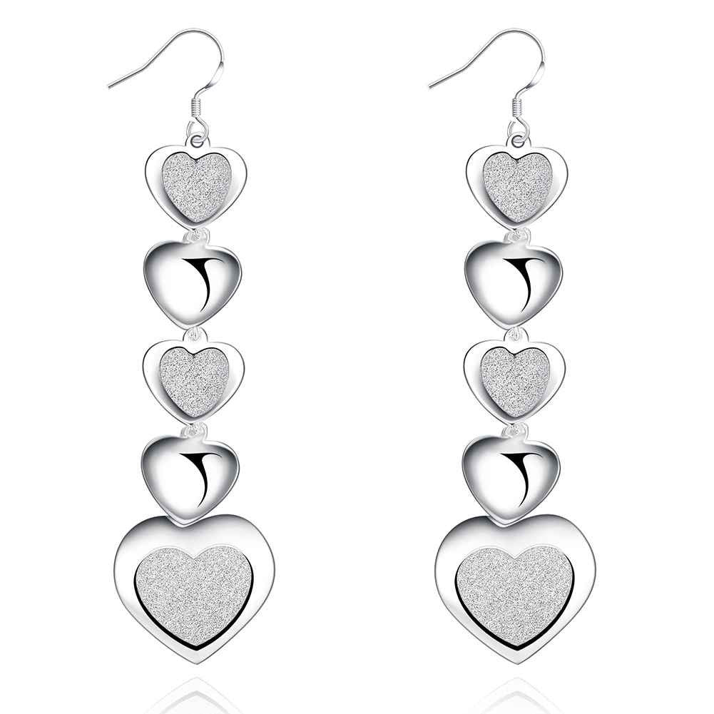 silver plated earing jewelry cute heart earring for women smte321 J4U66