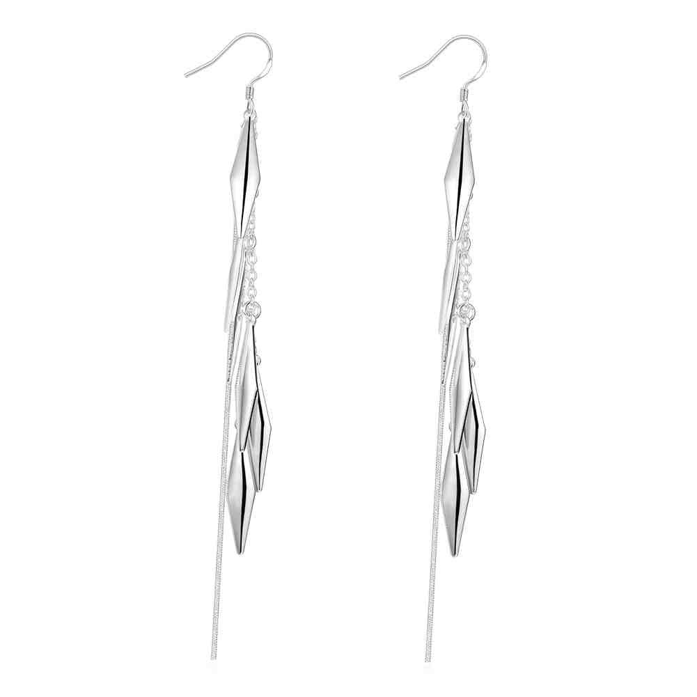 silver plated earing jewelry cute leaf earring for women smte317 J4U66