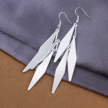 silver plated earing jewelry cute leaf earring for women smte31 J4U66