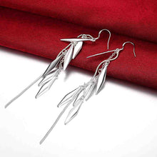 silver plated earing jewelry cute leaf earring for women smte317 J4U66