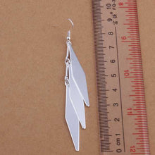 silver plated earing jewelry cute leaf earring for women smte31 J4U66