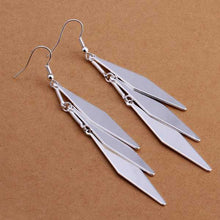 silver plated earing jewelry cute leaf earring for women smte31 J4U66