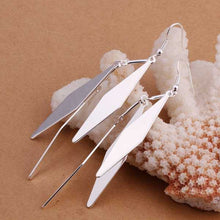 silver plated earing jewelry cute leaf earring for women smte31 J4U66