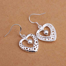 silver plated earing jewelry hollow heart earring for women smte334 J4U66