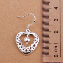 silver plated earing jewelry hollow heart earring for women smte334 J4U66