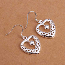 silver plated earing jewelry hollow heart earring for women smte334 J4U66