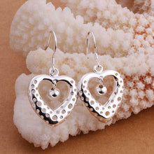silver plated earing jewelry hollow heart earring for women smte334 J4U66
