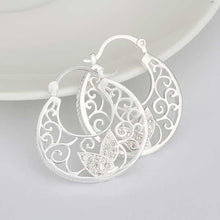 silver plated earing jewelry round flower earring for women smte417 J4U66