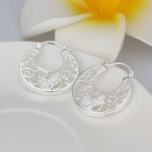 silver plated earing jewelry round flower earring for women smte417 J4U66