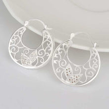 silver plated earing jewelry round flower earring for women smte417 J4U66