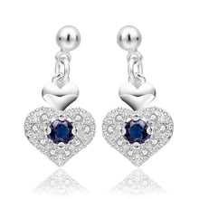 silver plated earing jewelry purple heart stud earring for women smte5 J4U66