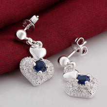 silver plated earing jewelry purple heart stud earring for women smte5 J4U66